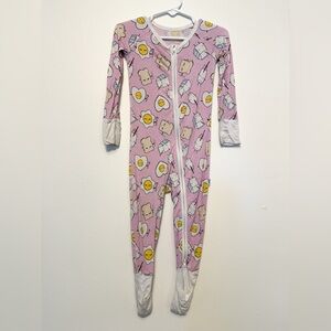 Pink Breakfast Buddies Kids One Piece Pajamas
